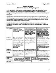 Tuesdays With Morrie Life Lesson Differentiated Writing Assignment Lesson Plan Tuesdays With Morrie Differentiated Writing Writing Assignments