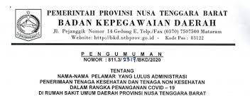 An., fipm resmi menyerahkan jabatan direktur rumah sakit universitas brawijaya (rsub) kepada dr. Provinsi Ntb Pengumuman Administrasi Penerimaan Tenaga Kesehatan Dan Non Kesehatan Penanganan Covid 19 Di Rsup Ntb