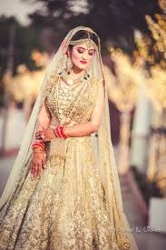 Photo Of Stunning Bride In Gold Indian Bridal Outfits Indian Bridal Dress India Wedding Dress