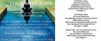 Places park ridge, illinois sport & recreationgym/physical fitness centre corepower yoga north suburban chicago studios. Yoga With Joan Home Facebook