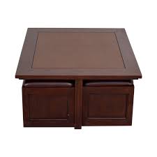 A single drawer provides ample storage for remotes, keys and more. 82 Off Macy S Macy S Cherry Wood Square Coffee Table With Seat Storage Tables