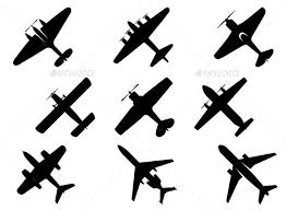 Black Aircraft Silhouette Icons Plane Tattoo Airplane Silhouette Aviation Tattoo