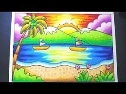Alibaba.com offers 5,352 oil pastel products. Menggambar Dan Mewarnai Pemandangan Pantai Dengan Gradasi Crayon Drawing Beach Scenery Eas Scenery Drawing For Kids Nature Art Drawings Art Drawings For Kids