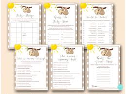 Sloth Baby Shower Games Bundle Printabell Express