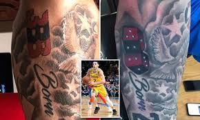Lonzo ball and liangelo ball. Lonzo Ball Covers Big Baller Brand Tattoo After Firing Company Co Founder Daily Mail Online