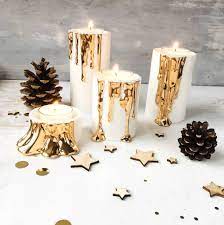 Used as home decoration or wedding or events or party. Black Candle Holders With Dripping Gold By Kina Ceramics Notonthehighstreet Com