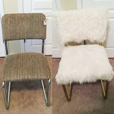 Shabby 4 Goodwill Chair Transformed Into A Chic White And Gold Faux Fur Chair Easy And Affo Diy Furniture Chair Bedroom Furniture Makeover Furniture Makeover