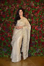 Katrina Kaif steps out for DeepVeer's Mumbai reception in an ivory sari |  VOGUE India