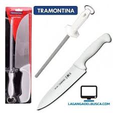 Cuchillo Con Chaira Tramontina Mango Blanco 8 Pulgadas Relojeria Jugueteria Producto