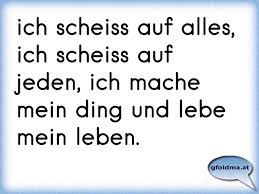 Ich Scheiss Auf Alles Ich Scheiss Auf Jeden Ich Mache Mein Ding Und Lebe Mein Leben Osterreichische Spruche Und Zitate