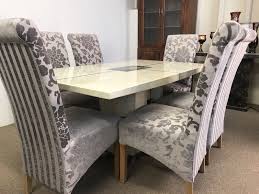 We offer a large selection of chairs, tables, s. Venice 160cm Marble Dining Table And 6 Mink Tall Scrollback Chairs Designer Marble