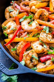 Skillet Shrimp Fajitas Couldn T Be Easier To Make And They Ll Be On Your Table In 30 Minutes Or Less Paleo Gluten Free A Fajita Recipe Shrimp Fajitas Fajitas