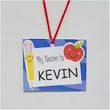 back to school name tag