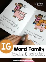 Ig Word Family Reader And Activities From Learn To Read This Reading Mama Word Family Books Word Family Readers Word Families