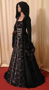 Medieval Gothic Halloween Hooded Wedding Dress Sanheim Medieval Dress Gothic Dress Renaissance Dress