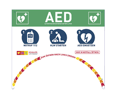 15,0 x 15,0 cm größe (bxhxt): Aed Schild Defibrillatoren Von Schiller Ihr Partner Fur Defis