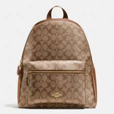 Coach jordyn signature daisy backpack bag purse floral khaki white nwttop rated seller. Coach Signature Print Charlie Large Backpack Book School Bag Saddle Khaki Brown Coach Backpackstyle Purses Crossbody Leather Backpack Unisex Bag