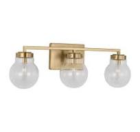 Generation Lighting Renny 31 in. 3-Light Satin Brass Vanity Light with  Clear Glass Shades 4001803-848 - The Home Depot