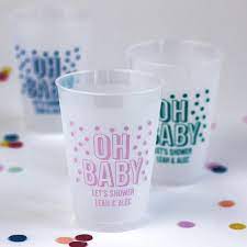 Personalized Frosted Plastic Baby Shower Cups