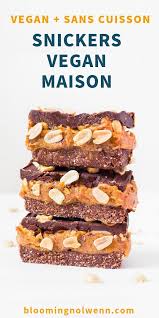 Snickers Vegan Maison Sans Gluten Blooming Nolwenn Recette Gateau Vegan Sans Cuisson Gouter Vegan Desserts Sans Cuisson