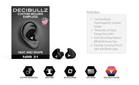 Custom molded true wireless earphones' on indiegogo. Amazon Com Decibullz Custom Molded Earplugs 31db Highest Nrr Comfortable Hearing Protection For Shooting Travel Swimming Work And Concerts Black Sports Outdoors