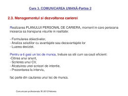 Tufiş, facultatea de sociologie şi asistenţă socială gradul de acoperire a posturilor existente cu personal didactic auxiliar, conform normativelor în. Curs 3 Comunicarea UmanÄƒ Partea 2 Ppt Carregar