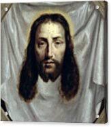 The Shroud Of St. Veronica Acrylic Print by Philippe De Champaigne