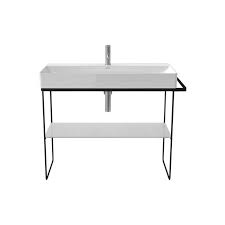 Rund freistehend stand waschbecken waschtisch halbsäule mineralguss weiss matt. Duravit Durasquare Metallkonsole 0031031000 Bodenstehend Zu Waschtisch 235310 Chrom