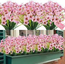 Check spelling or type a new query. Buy 20 Bundles Artificial Outdoor Flowers Uv Resistant Fake Flowers No Fade Faux Plastic Greenery Shrubs Garden Porch Window Box Decorating Pink Online In Indonesia B08qrdp5zq