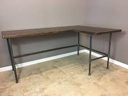 Work from a home office in a natural setting? Amazon Com Modern Industry L Shape Reclaimed Wood Desk W Industrial Black Pipe Legs Choose From Size And Finish Custom Sizes Welcome Handmade