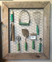 Barn Wood Frame Full Of Old Green Handed Kitchen Utensils Vintage Kitchen Utensils Antique Kitchen Utensils Antique Kitchen