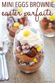 Use up an abundance of eggs in delicious ways. Mini Eggs Easter Brownie Parfaits The Busy Baker