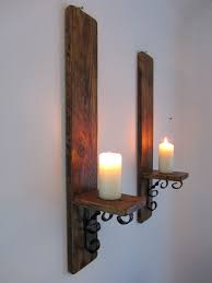 Wall sconces candle holders ebay official site. Pair Of Large 60cm Reclaimed Wood Wrought Iron Candle Wall Sconce S Ebay Wrought Iron Candle Wall Sconces Wall Candles Wrought Iron Candle