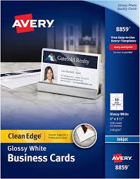 This is an accessible template. Amazon Com Avery Printable Business Cards Inkjet Printers 200 Cards 2 X 3 5 Clean Edge Heavyweight Glossy 8859 White Business Card Stock Office Products