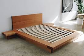 Ledge Bed Handmade Recycled Messmate Timber Bed Frame With Built In Bedside Tables By Al And Imo Hand Timber Bed Frames Bed Frame And Headboard Low Bed Frame