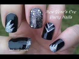 We gathered here 35 gorgeous examples that will help you match the proper shade and cut to your style and personality. Party Nails For New Year S Eve Black Silver Nail Art Design Youtube