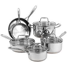 Consistently Cook Food To Perfection With The 10 Pc Oneida Stainless Steel Copper Base Cookware Copper Cookware Set Cookware Set Stainless Steel Cookware Set