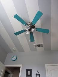 Grey Chevron And Teal Or Turquoise Boys Nursery Or Room With Black Furniture Pained C Ceiling Fan Painting Ceiling Fans Interior Paint Colors For Living Room
