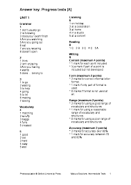 Prepositions of time and place. Pdf Solutions Intermediate Progress Test A Klucz Odpowiedzi Rikopl X Academia Edu