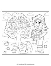 Keep your kids busy doing something fun and creative by printing out free coloring pages. Children Picking Apples Coloring Page Free Printable Pdf From Primarygames