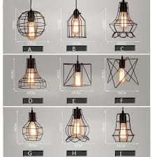 Mixed Vintage Edison Metal Wire Cage Hanging Lamp Shade Pendant Light Chandelier Goruntuler Ile Avizeler Aydinlatma Tasarimi Lamba