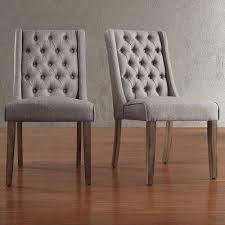 Fairchild Upholstered Wingback Dining Chair Upholstery Color Linen Grey Leg Color Natur In 2021 Wingback Dining Chair Upholstered Side Chair Dining Chair Upholstery