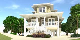 Beach house plans browse through our beach house plans or coastal homes on stilts designed for locations near the ocean. 4 Bedroom Beach House Plan With Large Porches Tyree House Plans