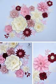 Printable pdfs for hand cutting or use the svg cut files with your favorite cutting machine. 15 Extra Large Paper Flowers Paper Flower Wall Giant Paper Etsy Paper Flower Patterns Paper Flowers Large Paper Flowers