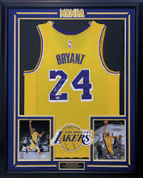 Kobe bryant , los angeles lakers , mens , nba , top nba players Kobe Bryant Autographed Hand Signed Custom Framed La Lakers Yellow 24 Jersey Signature Collectibles