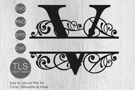 Download Letter V Split Monogram Svg Split Monogram Svg Letter V Cricu By Tlsdigitaldesigns Thehungryjpeg Com
