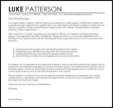 Logistics Officer Cover Letter Sample Cover Letter Templates Examples