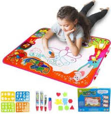 Primeiris Large Aqua Magic Water Doodle Mat Pad Painting Board For Girls Boys Kids No Mess Coloring For Toddlers Colors For Toddlers Gifted Education Kids Toys
