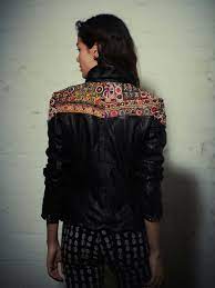 Embellished Classic Biker Jacket Free People Free People Leather Jacket Embroidered Denim Jacket Shirt Dress Style