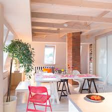 This dining room uses dark color schemes and is supported by several white accents, such as from the lamps. Colorful Dining Room Design That Can Make Your Room More Beautiful Roohome